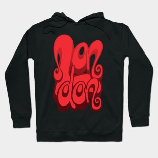 London lettering art - cherry tomato red Hoodie